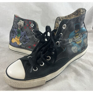 Converse All Star DC Comics Joker Batman Sneakers Hi Tops Womens 7.5 Mens 5.5